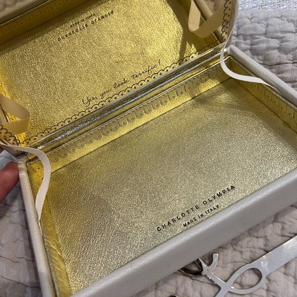 Charlotte Olympia White Leather LOVE Clutch - Picture 2 of 6